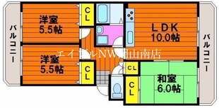 岡山駅 バス25分  社宅前バス停下車：停歩3分 2階の物件間取画像